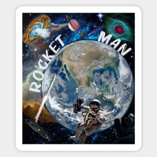 Rocket Man Universe Design Sticker